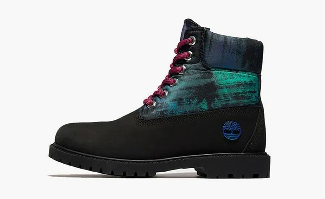 Обувь Timberland Heritage NL Sky 6 Inch Waterproof Boots WMNS «Black Nubuck with Print» черный