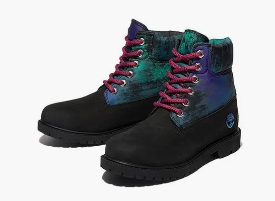 Обувь Timberland Heritage NL Sky 6 Inch Waterproof Boots WMNS «Black Nubuck with Print» черный