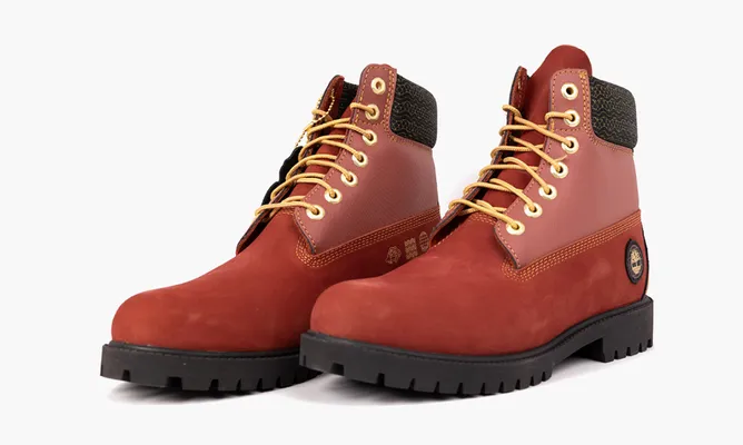 Обувь Timberland 6 Inch Lace Waterproof Boots «Dark Red Nubuck» красный
