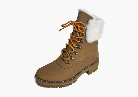 Обувь Timberland Courmayeur Valley 6 Inch Waterproof Faux-Fur Boots WMNS «Brown» коричневый
