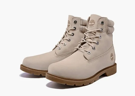 Обувь Timberland Lindon Woods 6 Inch Waterproof Boot WMNS «Beige Nubuck and Printed Collar» бежевый