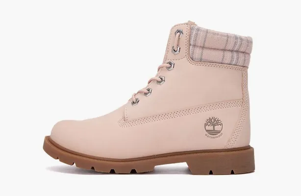 Обувь Timberland Lindon Woods 6 Inch Waterproof Boot WMNS «Pink Nubuck and Printed Collar» розовый