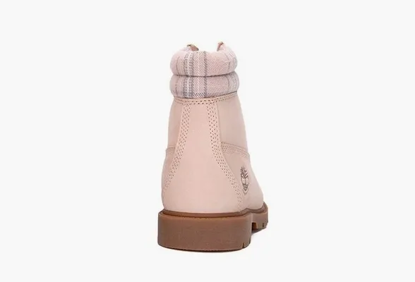 Обувь Timberland Lindon Woods 6 Inch Waterproof Boot WMNS «Pink Nubuck and Printed Collar» розовый