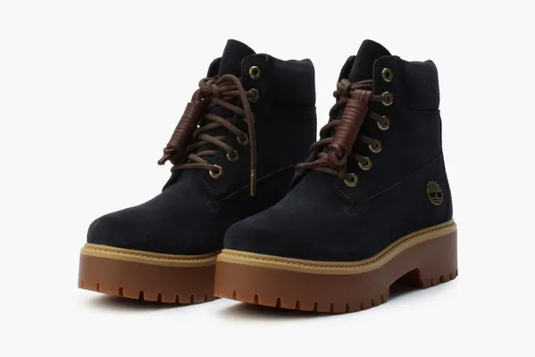 Обувь Timberland Stone Street 6 Inch Waterproof Boot WMNS «Dark Blue Suede» синий