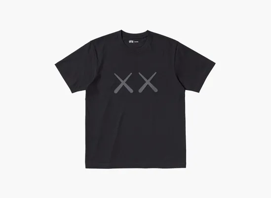 Одежда Kaws x Andy Warhol x Uniqlo T-shirt «Black» черный