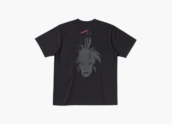 Одежда Kaws x Andy Warhol x Uniqlo T-shirt «Black» черный