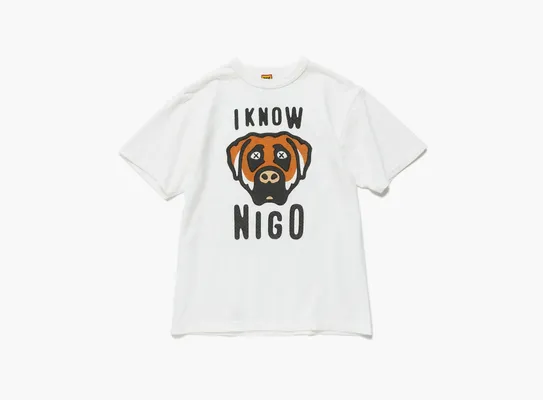 Одежда Human Made & Kaws T-shirt «I Know Nigo» White белый