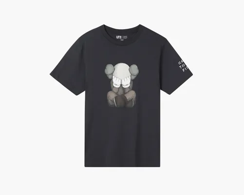 Одежда Kaws x Uniqlo Tokyo First Tee «Dark Grey» серый
