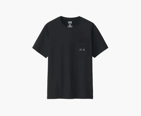Одежда Kaws x Uniqlo x Sesame Street XX Pocket Tee «Black» черный