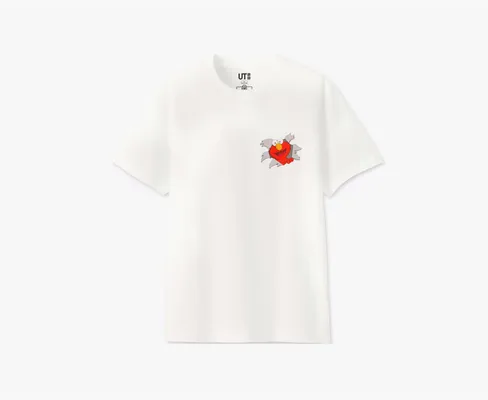 Одежда Kaws x Sesame Street x UNIQLO Logo Trendy Clothing Featured Tops T-Shirt «White» белый