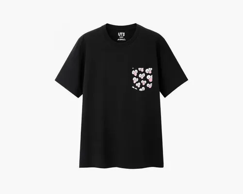 Одежда Kaws x Uniqlo BFF Pocket Tee T-Shirt «Black» черный