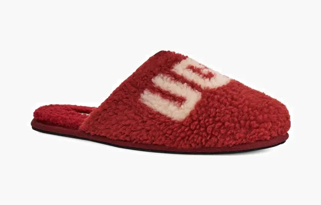 Обувь Scuff Slipper 'Curly Graphic - Red Wine' &nbsp;</b>Red Wine