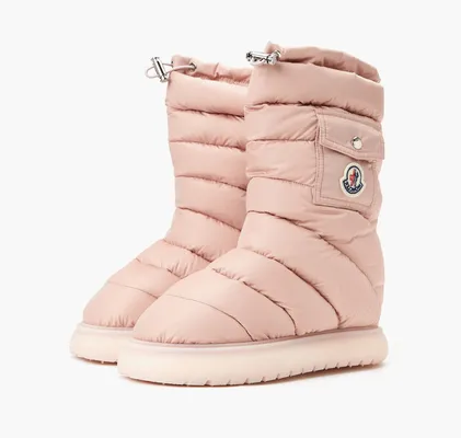 Обувь Moncler Pink Logo Puff Snow Boots WMNS «Pink» розовый