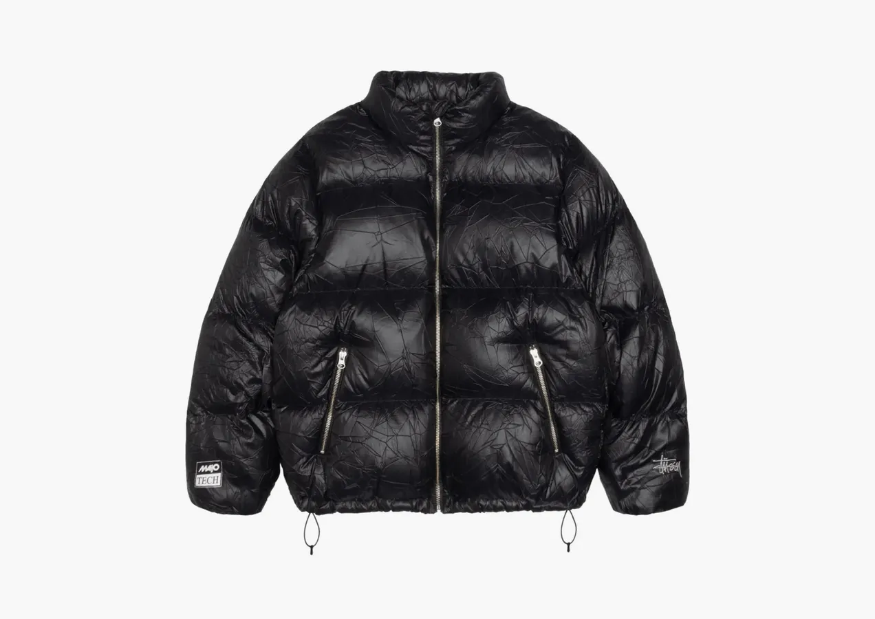 Stussy Wrinkled Nylon Down Puffer «Black»