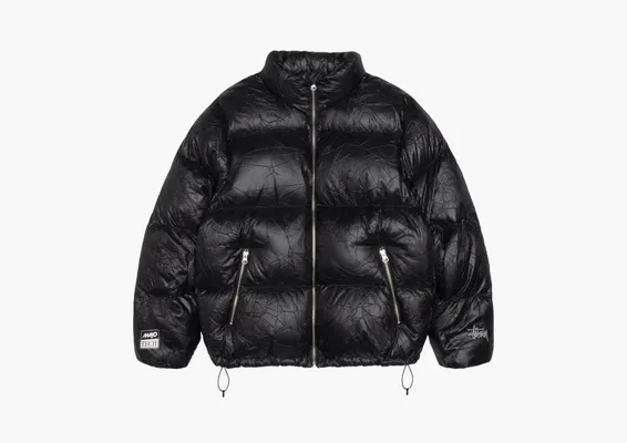 Одежда Stussy Wrinkled Nylon Down Puffer «Black» черный