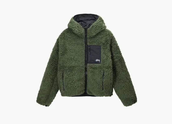 Одежда Stussy Sherpa Jacket «Olive» зеленый