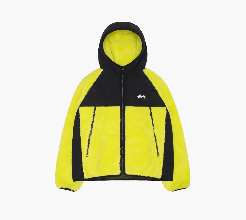 Stussy Sherpa Paneled Hooded Jacket «Lime»