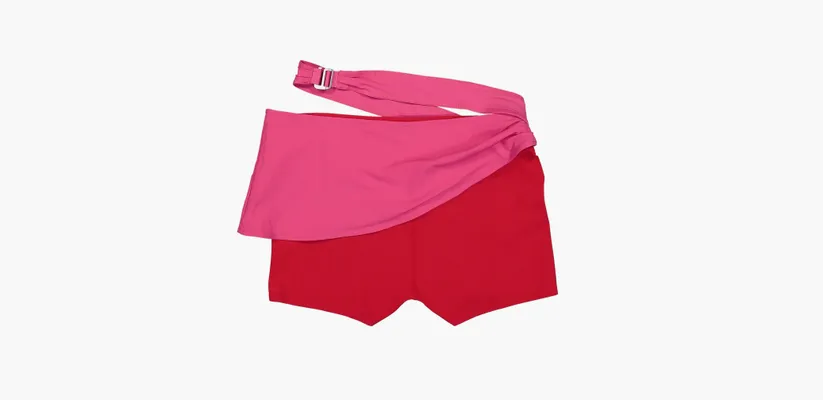 Одежда Nike x Jacquemus Drapped Bike Shorts «Dark Pink» красный
