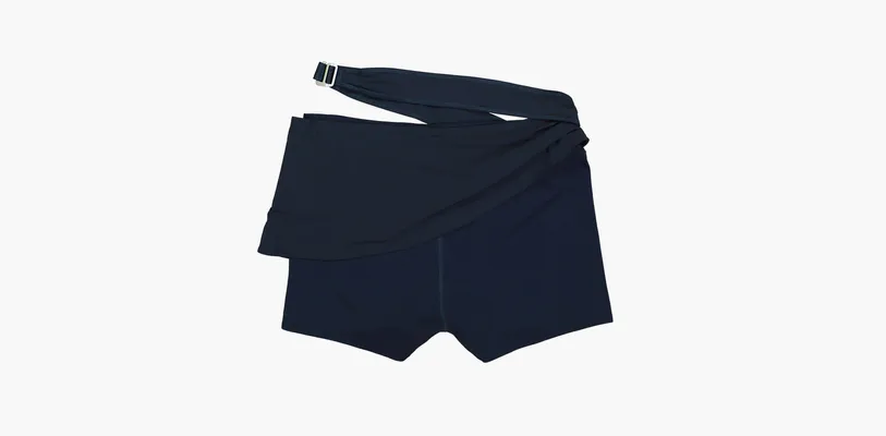Одежда Nike x Jacquemus Drapped Bike Shorts «Dark Blue» синий