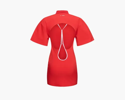 Одежда Nike x Jacquemus Short-Sleeved T-Shirt Dress «Dark Red» красный