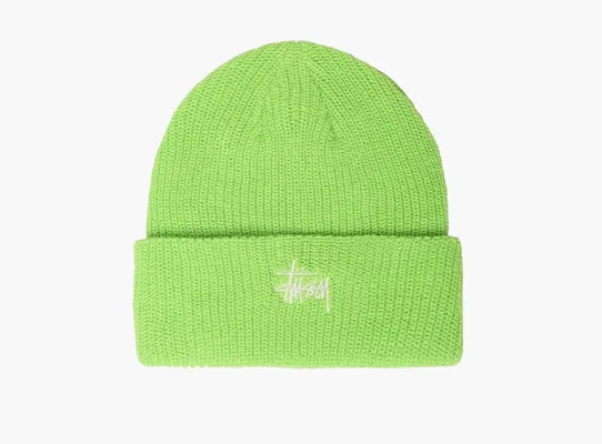 Аксессуары Stussy Basic Cuff Beanie «Bright Green» зеленый