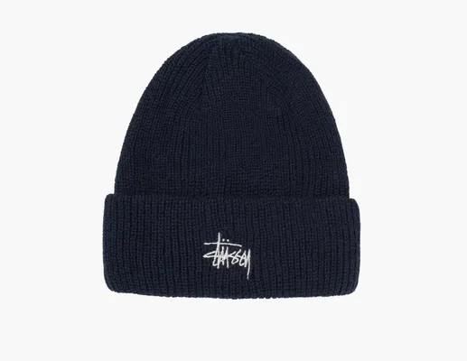 Аксессуары Stussy Basic Cuff Beanie «Navy» синий