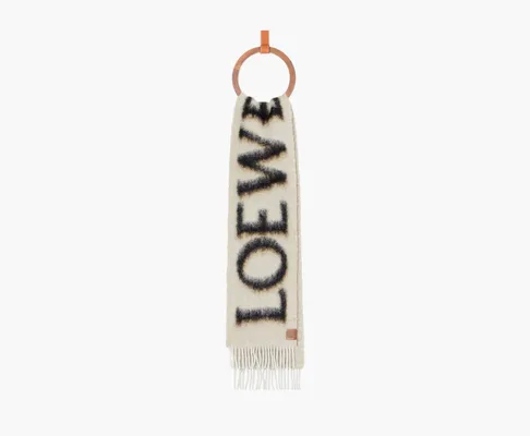 Аксессуары Loewe Scarf In Wool And Mohair «Camel/Black» бежевый