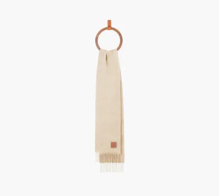 Аксессуары Loewe Scarf In Mohair And Wool «White» бежевый