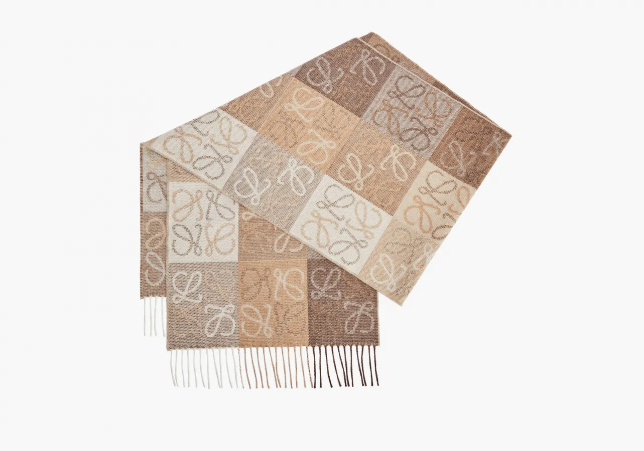 Loewe Scarf In Wool and Cashmere «White/Beige»