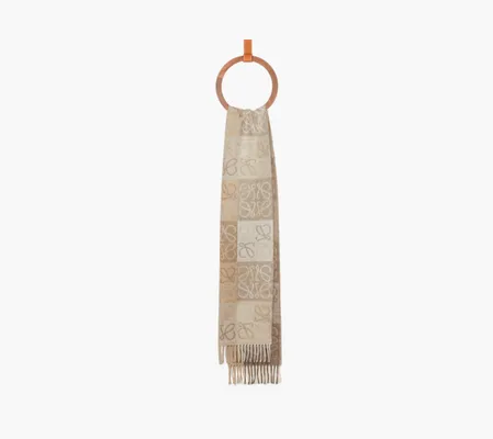 Аксессуары Loewe Scarf In Wool and Cashmere «White/Beige» бежевый