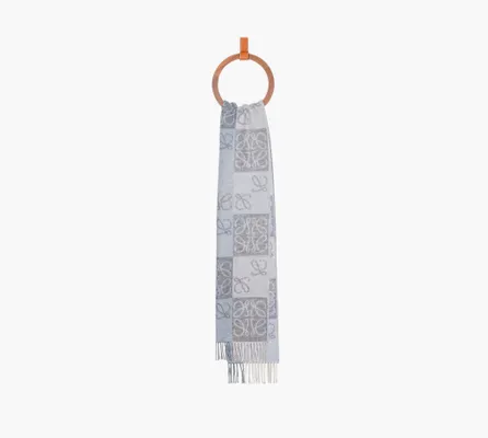 Аксессуары Loewe Scarf In Wool and Cashmere «Blue/White» серый
