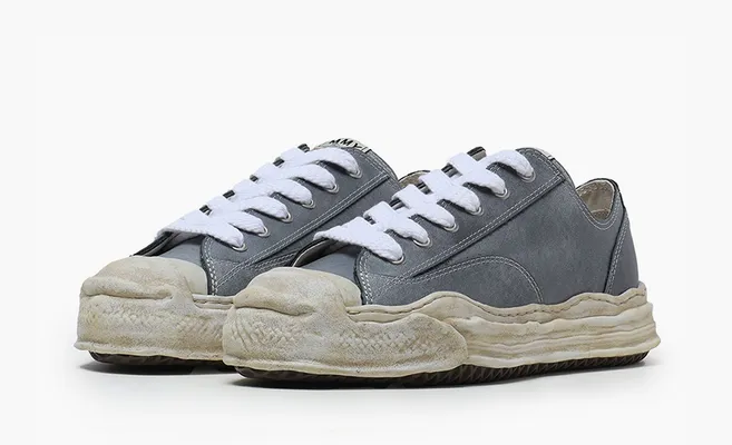 Кроссовки Maison Mihara Yasuhiro Hank Low «Vintage Leather - Grey» серый