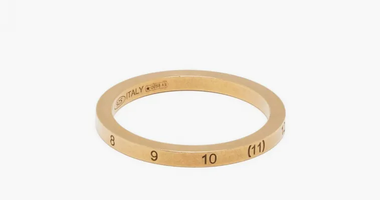 Аксессуары Maison Margiela Numerical Semi-Polished Gold Ring золотой