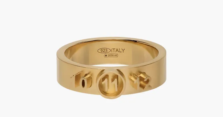 Аксессуары Maison Margiela Gold Numerical Logo Ring золотой