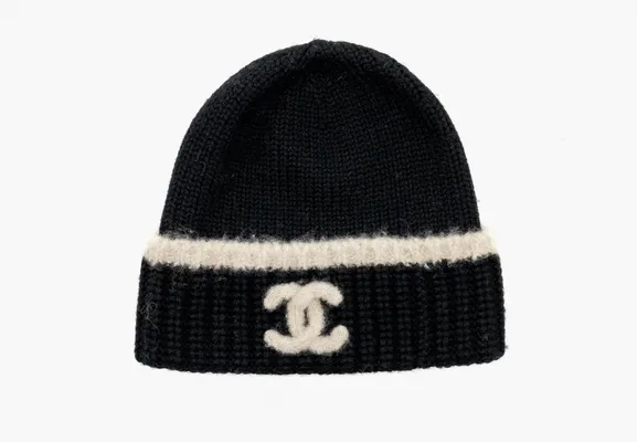 Аксессуары Chanel Beanie Hat Wool «Black / White» черный