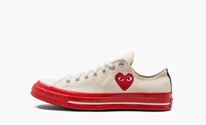 Кроссовки Comme des Garcons Play x Chuck 70 Low «Pristine Red» бежевый