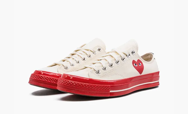 Кроссовки Comme des Garcons Play x Chuck 70 Low «Pristine Red» бежевый