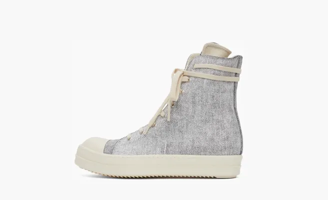 Кроссовки Rick Owens Drkshdw Foil Denim High Sneakers «Gray» серый
