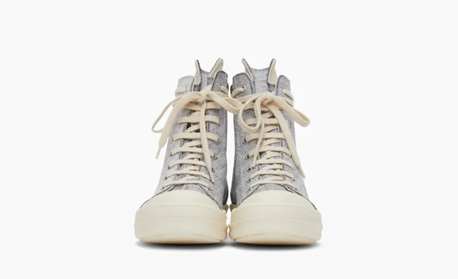 Кроссовки Rick Owens Drkshdw Foil Denim High Sneakers «Gray» серый
