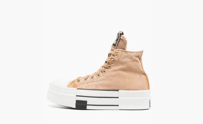 Кроссовки Rick Owens x DRKSHDW DBL DRKSTAR Chuck 70 High «Washed Canvas Pack - Blonde» коричневый