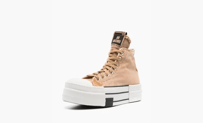 Кроссовки Rick Owens x DRKSHDW DBL DRKSTAR Chuck 70 High «Washed Canvas Pack - Blonde» коричневый
