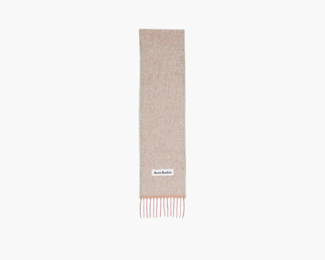 Acne Studios Logo Patch Wool Mohair Scarf «Pink»