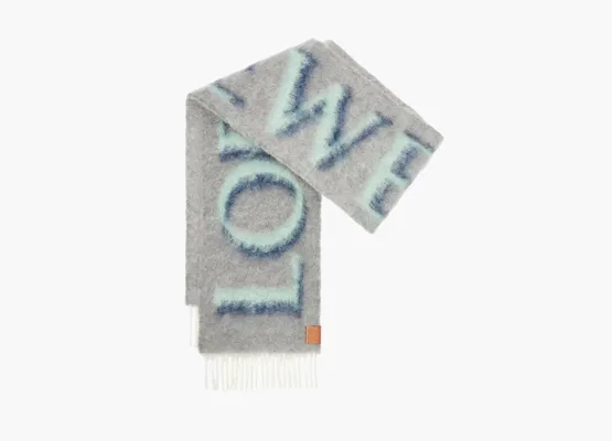 Аксессуары Loewe Scarf In Wool and Mohair «Grey/Blue» серый