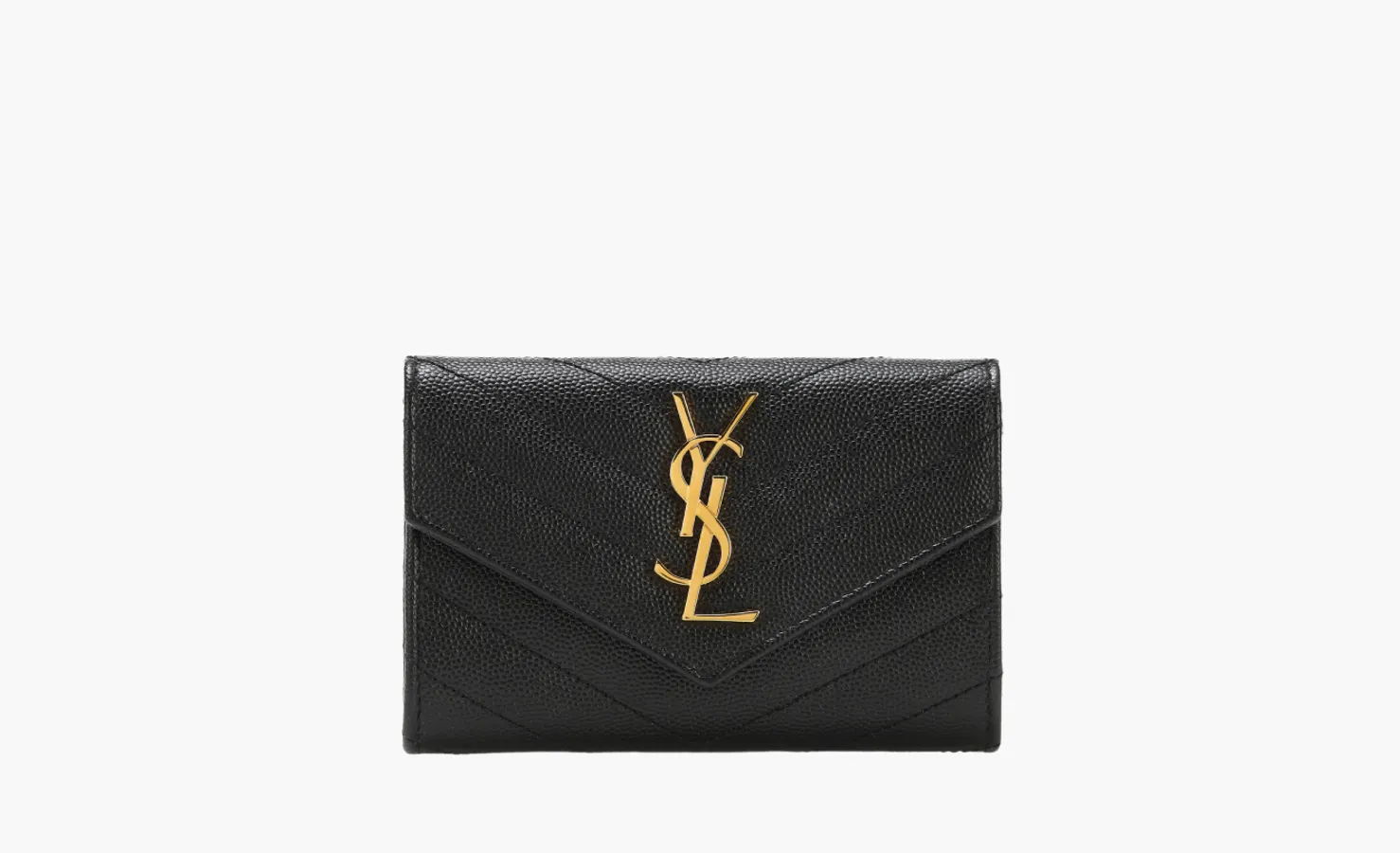 Saint Laurent Cassandre Grain De Poudre Envelope Wallet «Small Noir»