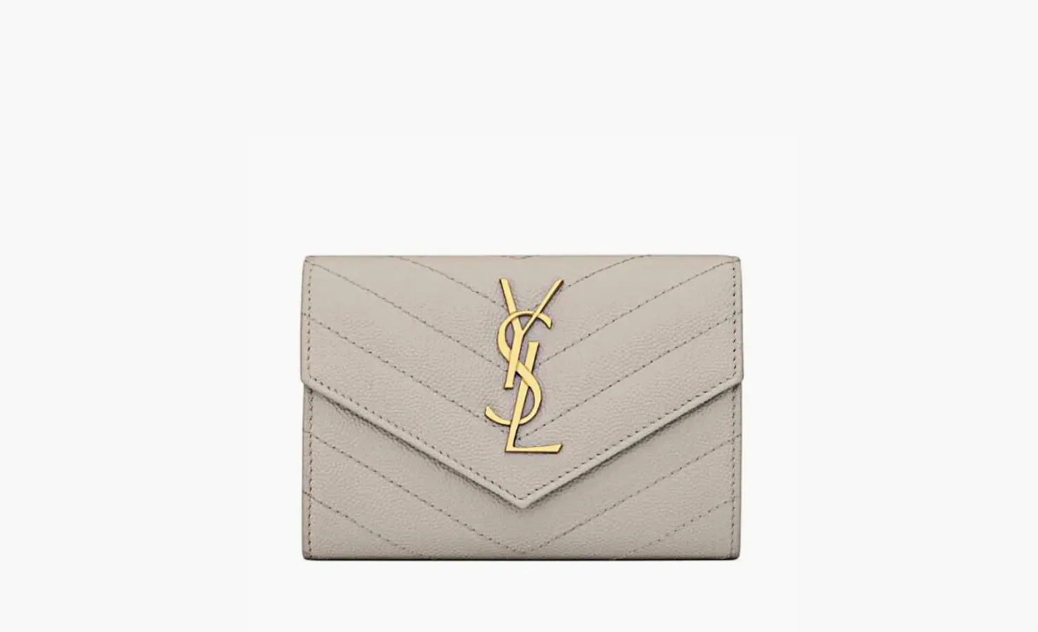 Saint Laurent Cassandre Grain De Poudre Envelope Wallet «Small Blanc Vintage»