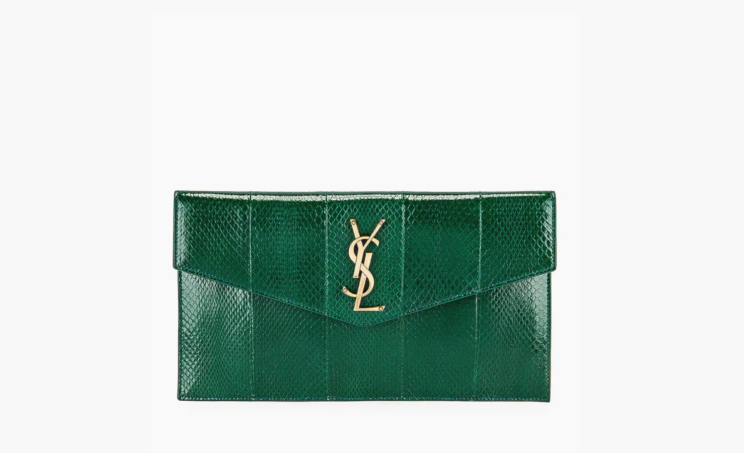 SAINT LAURENT Medium Uptown Ayers Clutches «Green»