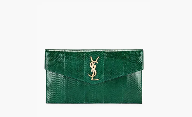Сумки SAINT LAURENT Medium Uptown Ayers Clutches «Green» зеленый