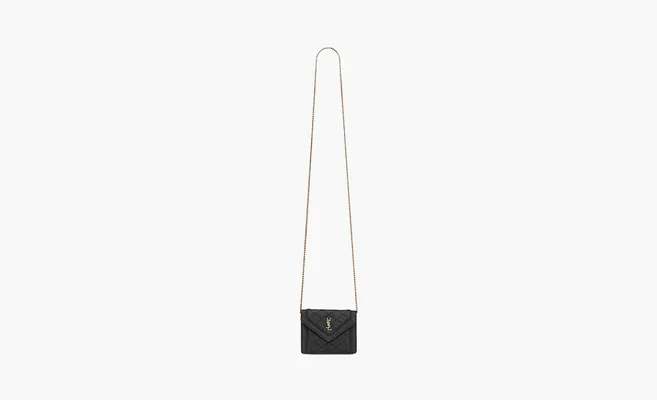 Сумки Saint Laurent Gaby Micro Bag in Quilted Lambskin «Black» черный