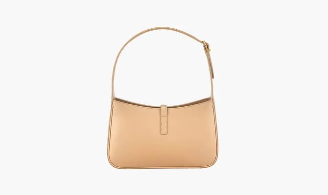 Сумки Saint Laurent Le 5 A 7 Hobo Bag in Smooth Leather «Blossom Pink» бежевый