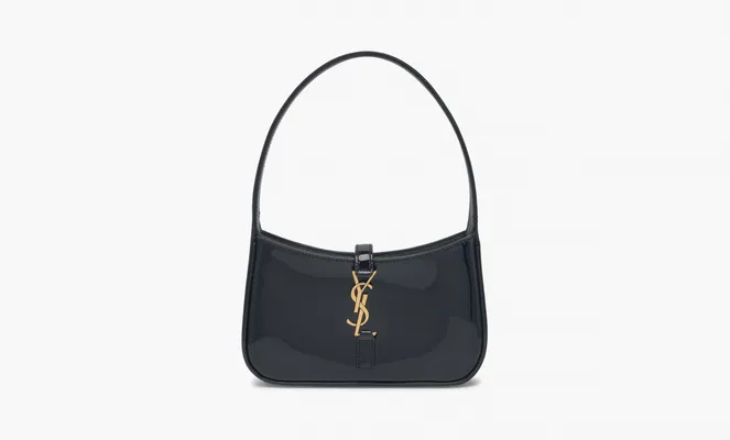 Сумки Saint Laurent Le 5 A 7 Mini Hobo in Patent Leather «Black» черный